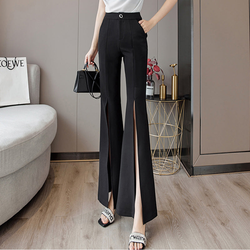 Summer Temperament Wide Legs Droopy Feeling High Waist Slim Pants
