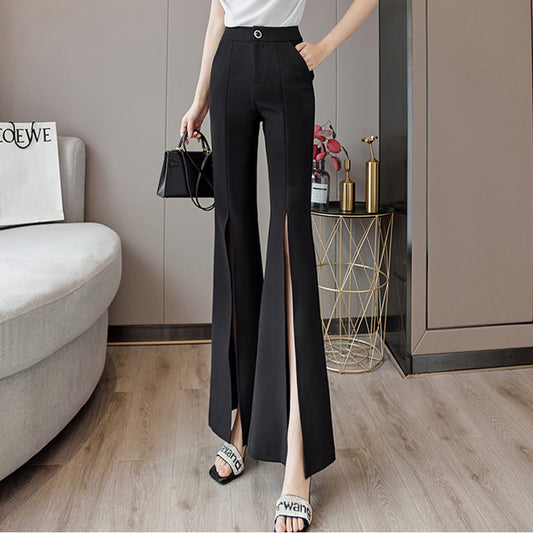Summer Temperament Wide Legs Droopy Feeling High Waist Slim Pants