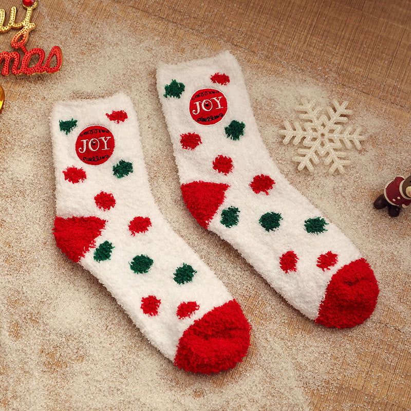New Coral Velvet Christmas Socks