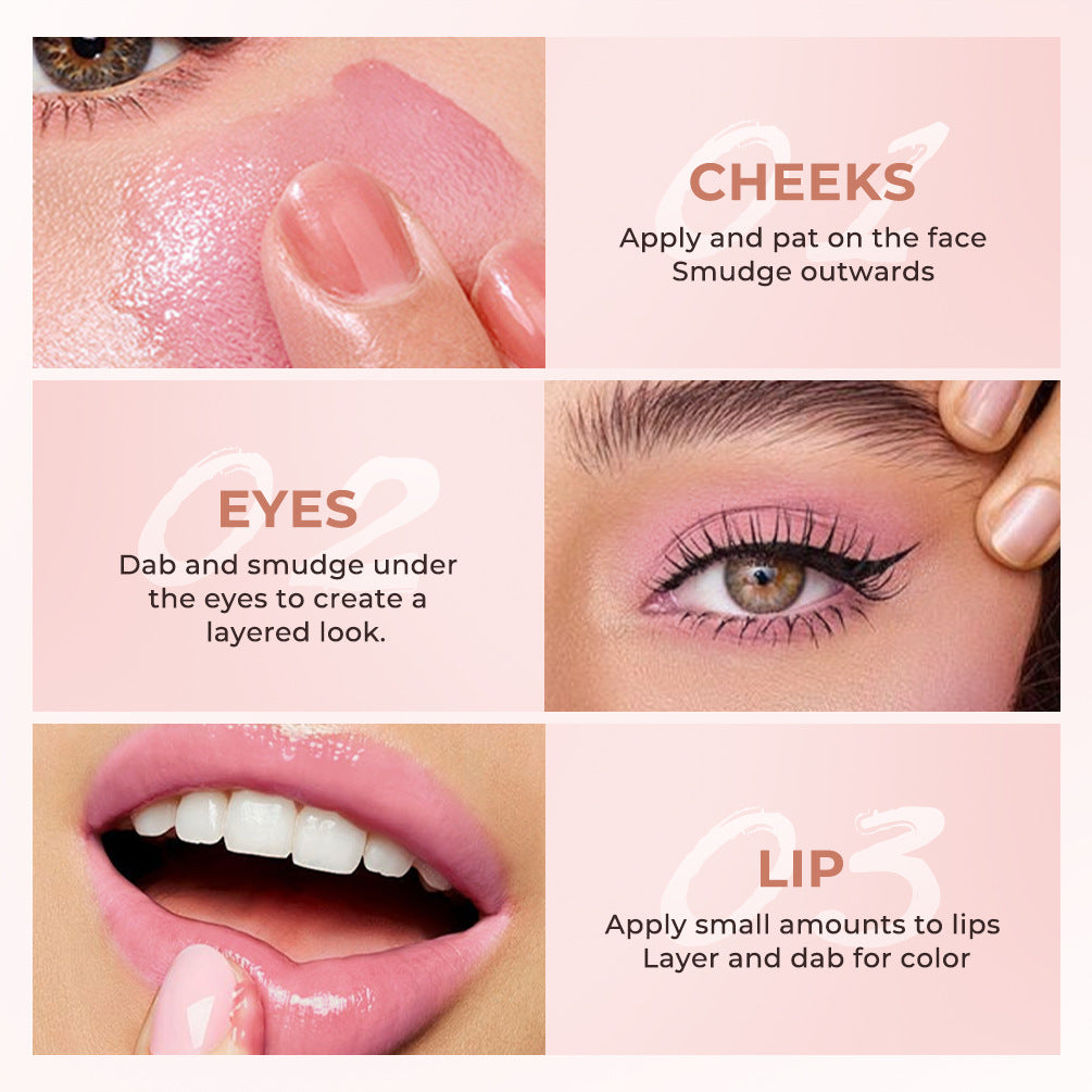Warm Blush Black Transparent Crystal Color Changing PH Magic Gel Natural Nude Makeup Lip Cheek Dual-use Makeup
