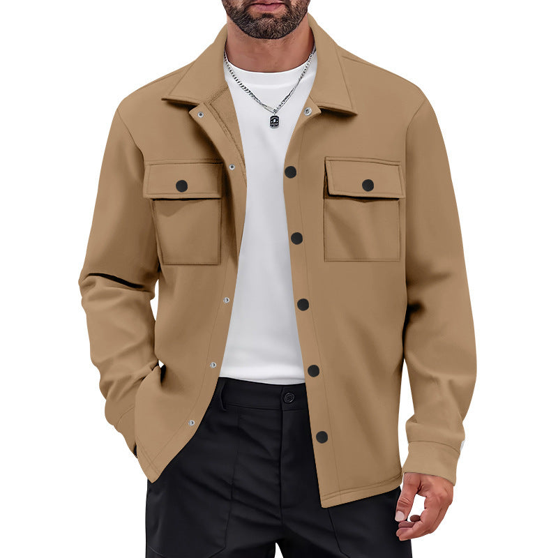 Retro Single-breasted Lapel Casual Long-sleeve Jacket