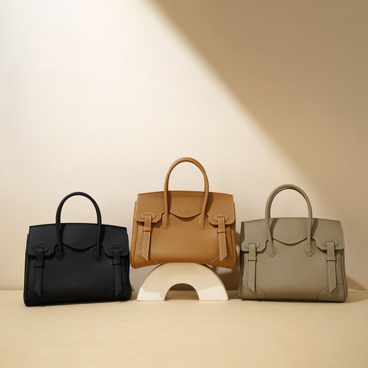 Top Layer Cowhide Handbag Large Capacity Kelly