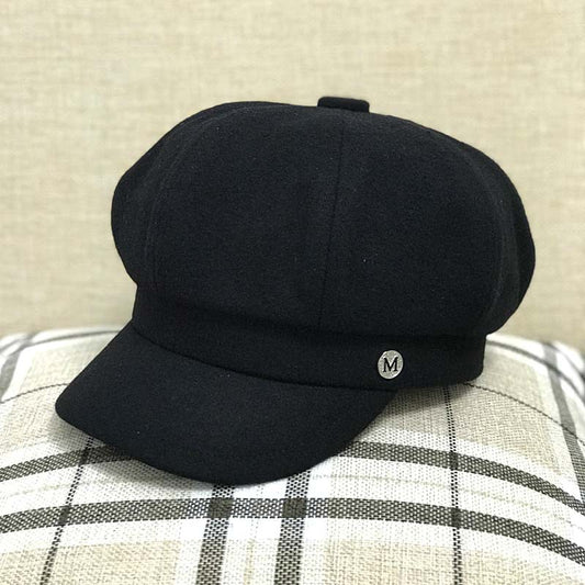 Women's Woolen Octagonal All-match British Hat