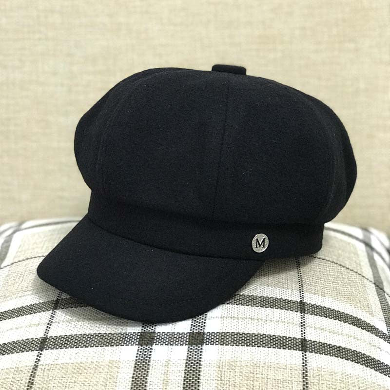 Women's Woolen Octagonal All-match British Hat