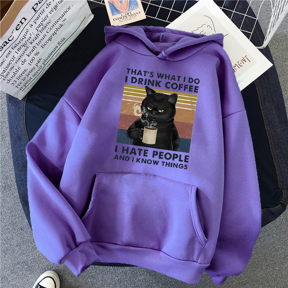 Women's Creative Versatile Printed Cat Hoodie