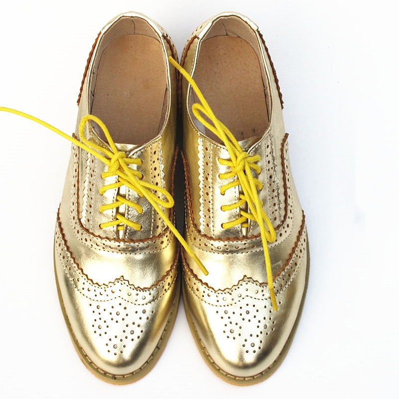 Women's Fashion Leather British Style Pointed Toe Flat Shoes