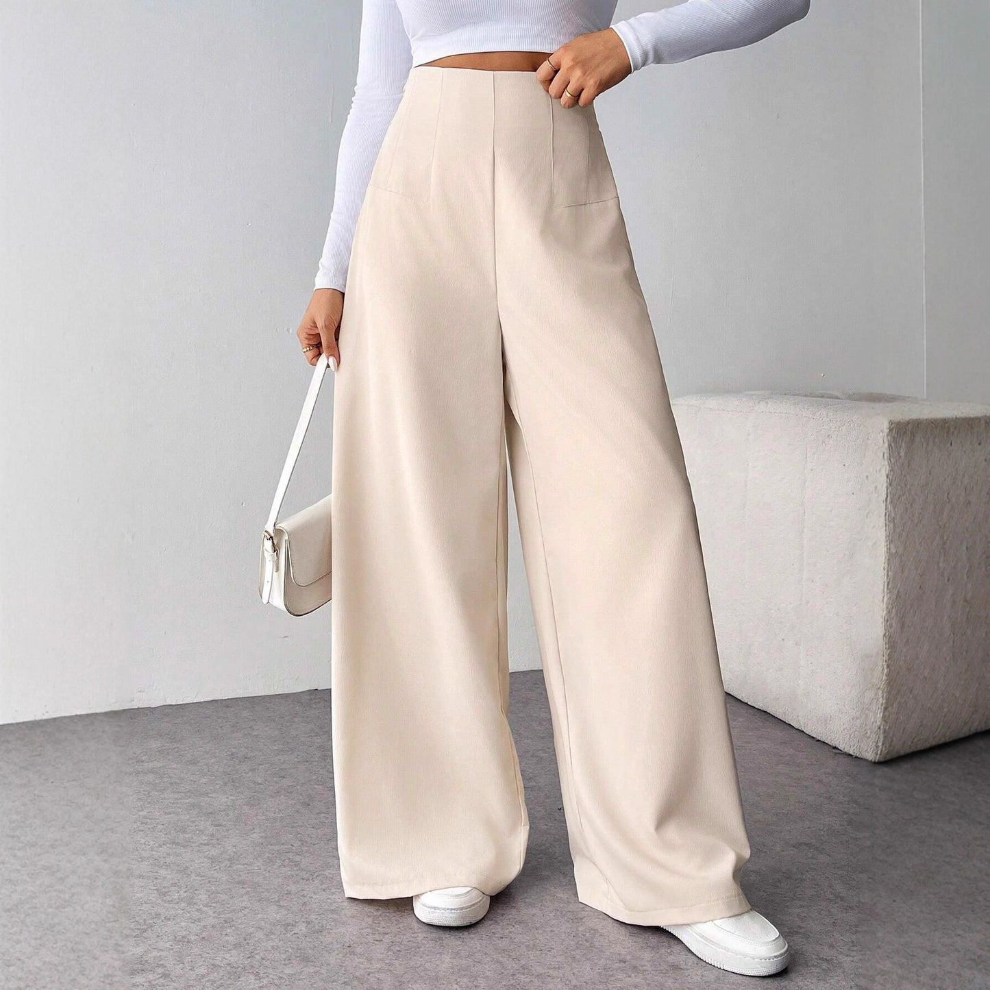 American-style Casual Suit With Wide-leg Pants