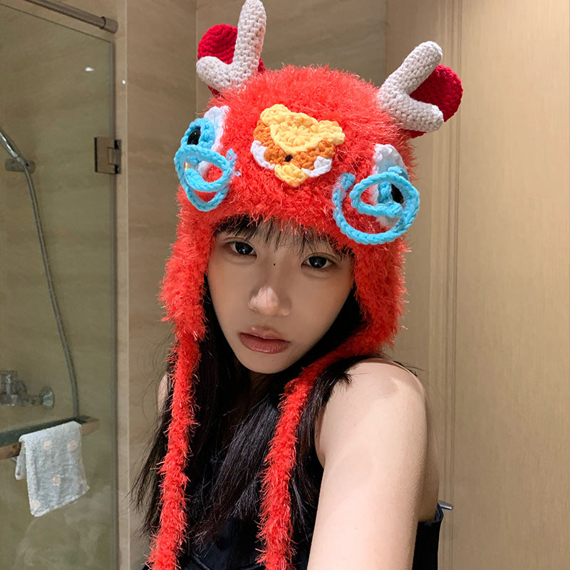 Casual Cartoon Personality All-match Earflaps Head-wrapping Hat