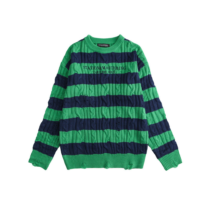 Men's Versatile Casual Contrasting Color Knitted Sweater