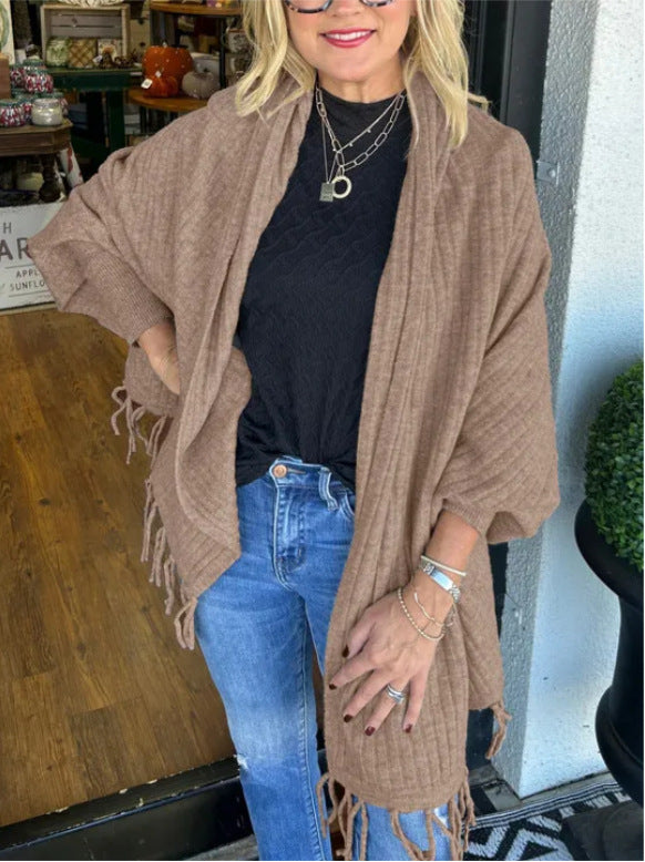 Fashionable Knitted Tassel Inverness