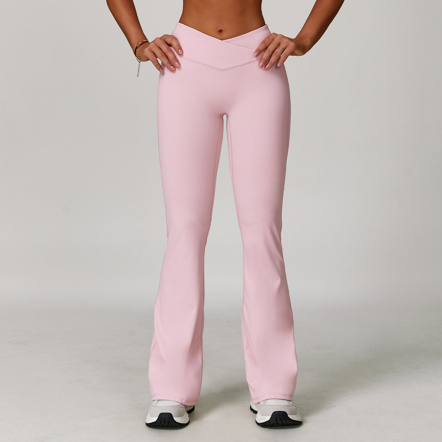Weila Nude Feel Yoga Pants Cross High Waist Running Sports Pants