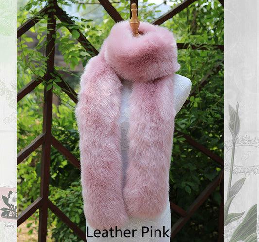 Faux Fox Fur Scarf And Fur Long Women Winter