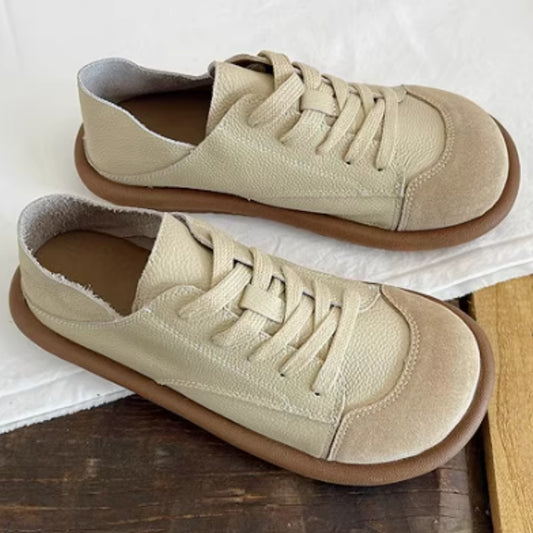 Ugly Cute Artistic Mori Girl White Shoes Round Toe