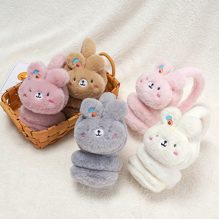 Children's Warm Cute Cartoon Plush Retractable Earmuffs