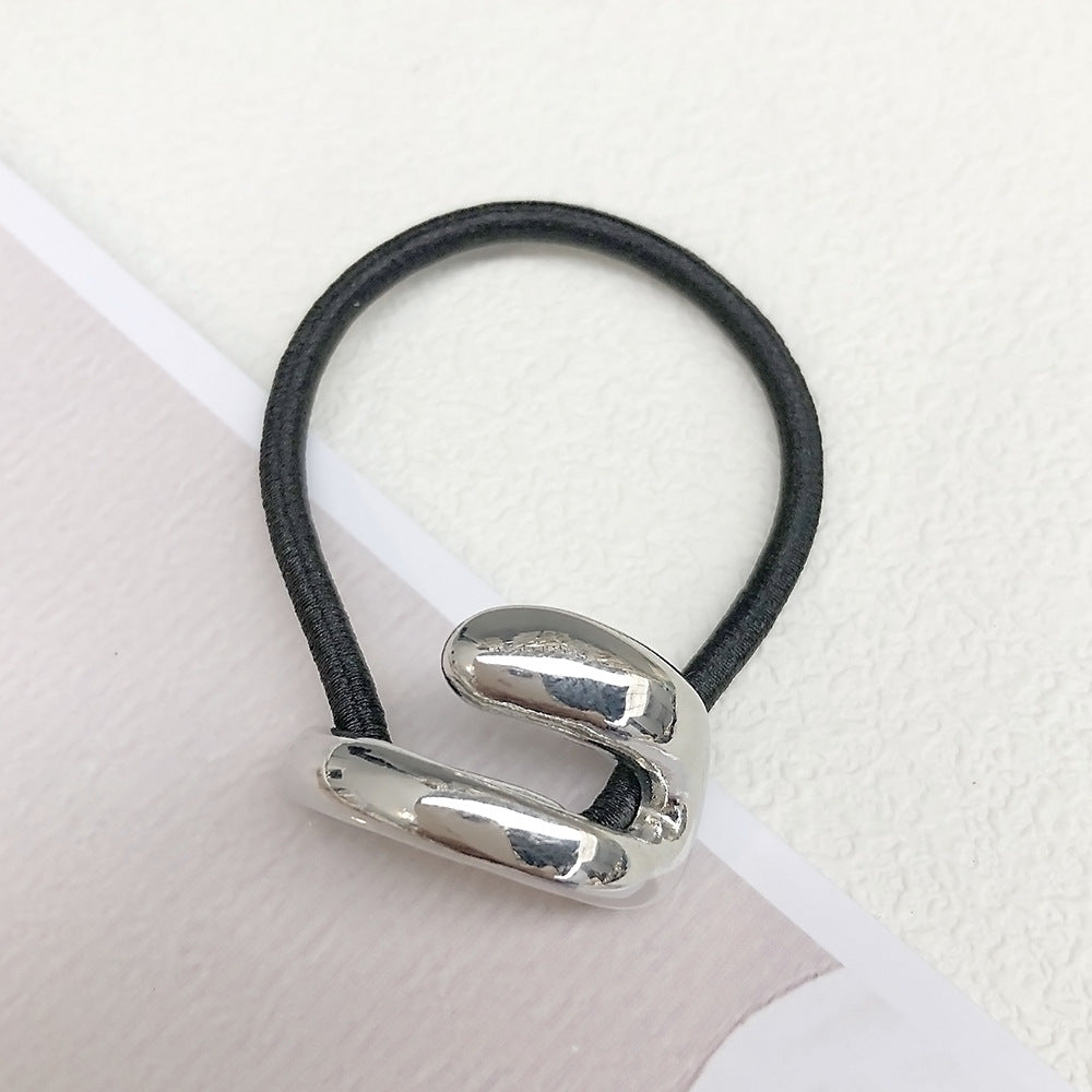 Simple Small Rubber Band Headband Hair Accessories Metal Geometry