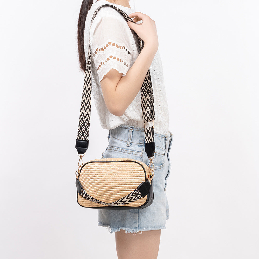 One-shoulder Commuter Special-interest Design High Sense Straw Woven Bag