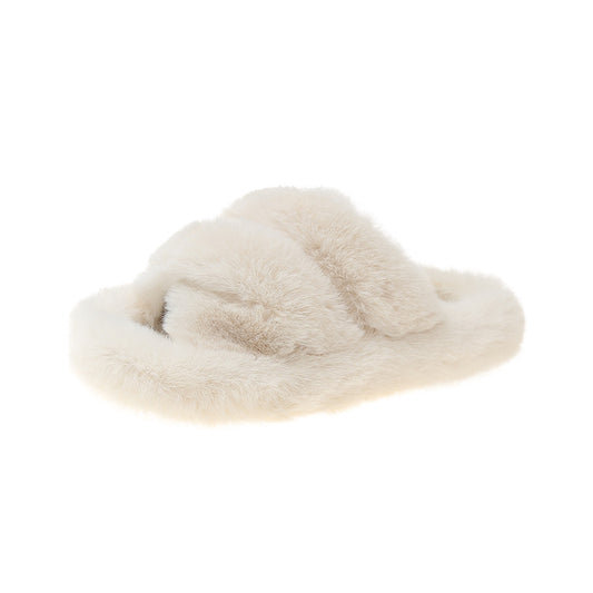 Plus Size Slippers Women's Outer Wear Thick Bottom Three Bars Cross