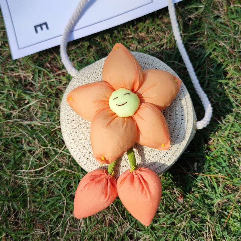 Grass Woven Bag For Children's Cute Crossbody