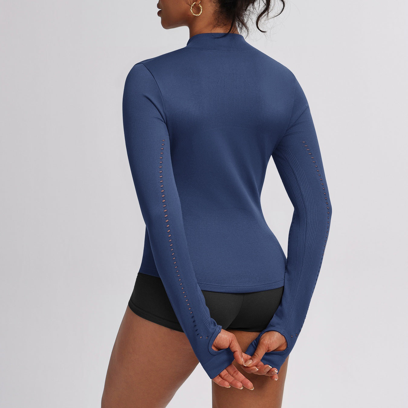 Figure-flattering Zip-up Sports Jacket