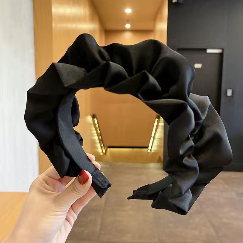 High-grade Headband Women's High Skull Top Pleated Retro French Headdress