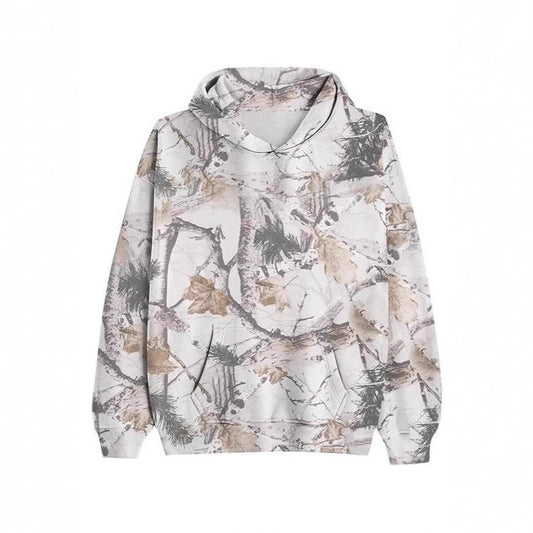 Dame moderigtig hættetrøje med camouflagemønster og ahornblad