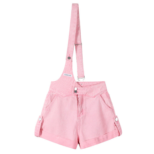 Children With Strap Straight Denim Shorts