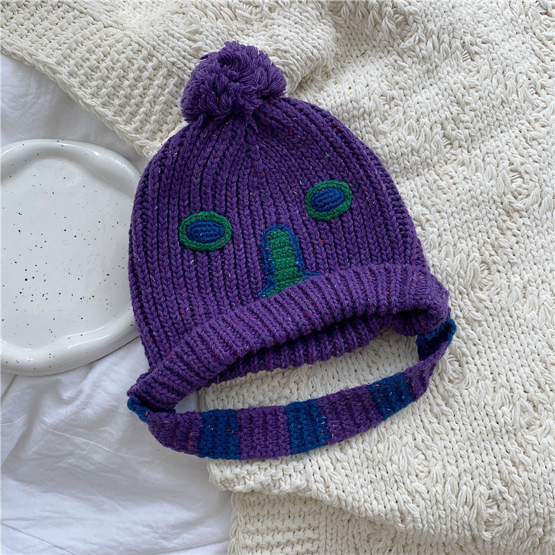 Embroidered Rabbit Fur Warm Wool Hat