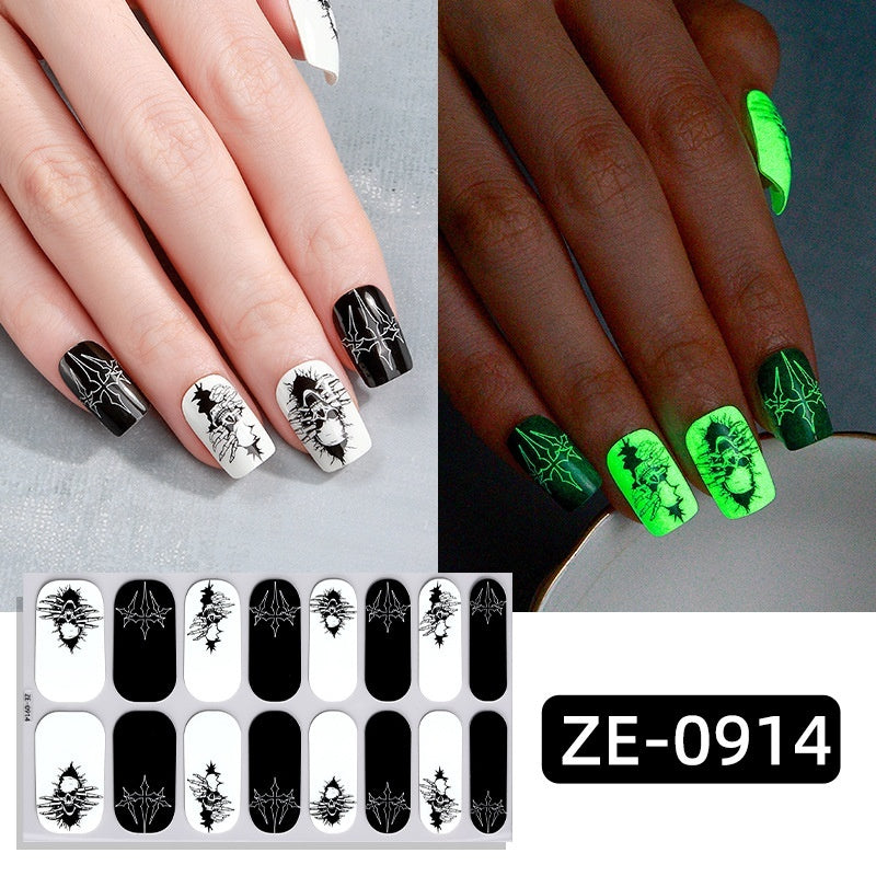 Dark Ghost Pumpkin Skull Nail Sticker