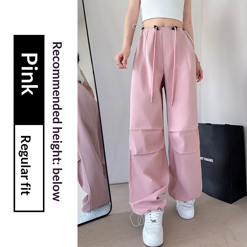 Women's Fashion Simple Pleated Slim-fit Drooping Wide-leg Pants
