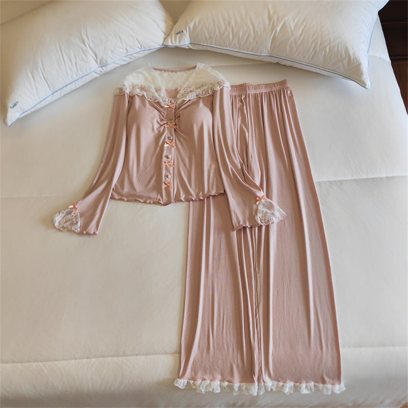 Womens Sexy Lace Top And Pants Two-piece Set