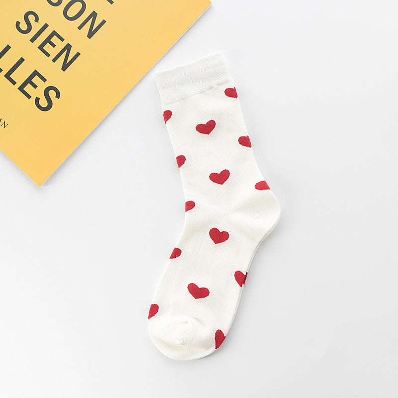 Women's Autumn And Winter Colorful Love Long Socks