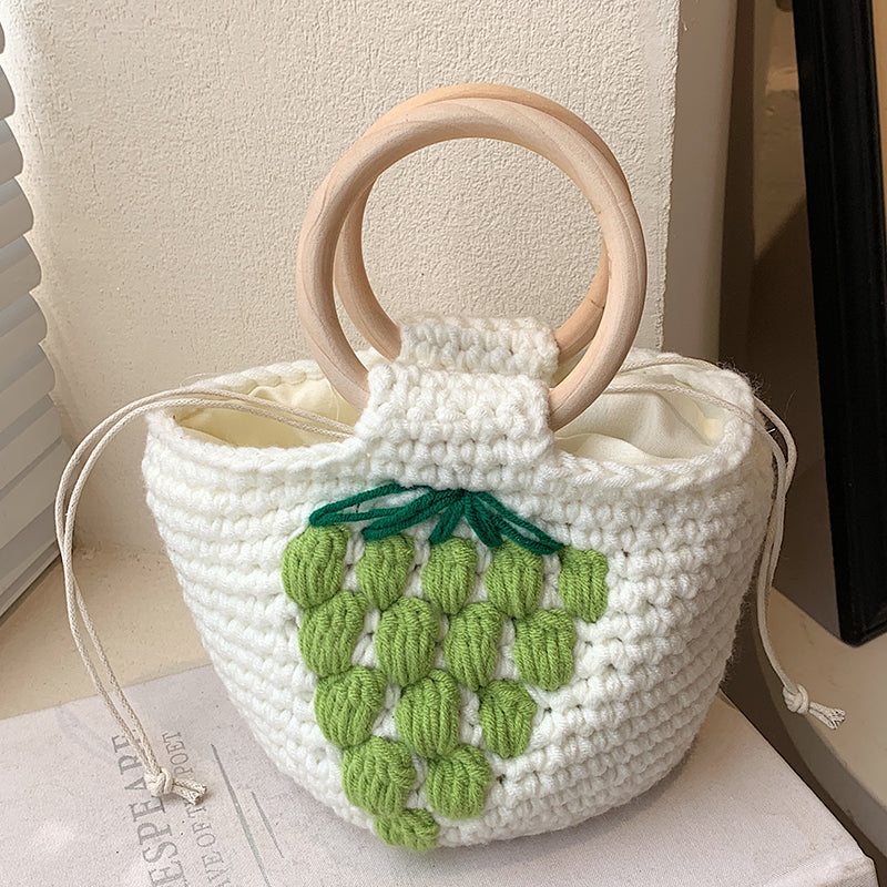 Premium Texture Female Versatile Tide Knitted Woven Bag