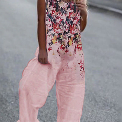 Womens Printed Jumpsuit With Straps