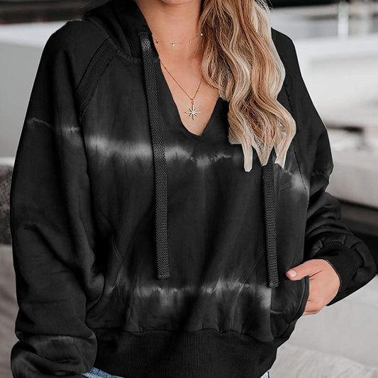 European And American Tie-dye Loose Gradient Casual Hooded Sweater