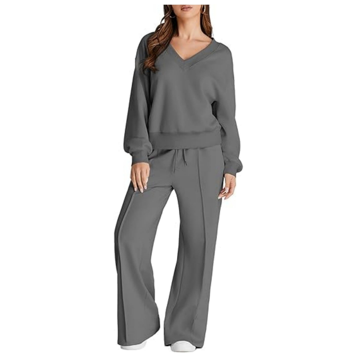 Simple Solid-color Versatile Casual Womens Set
