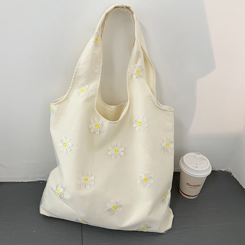 Embroidered Black Butterfly Canvas Bag Lace Women's Artistic