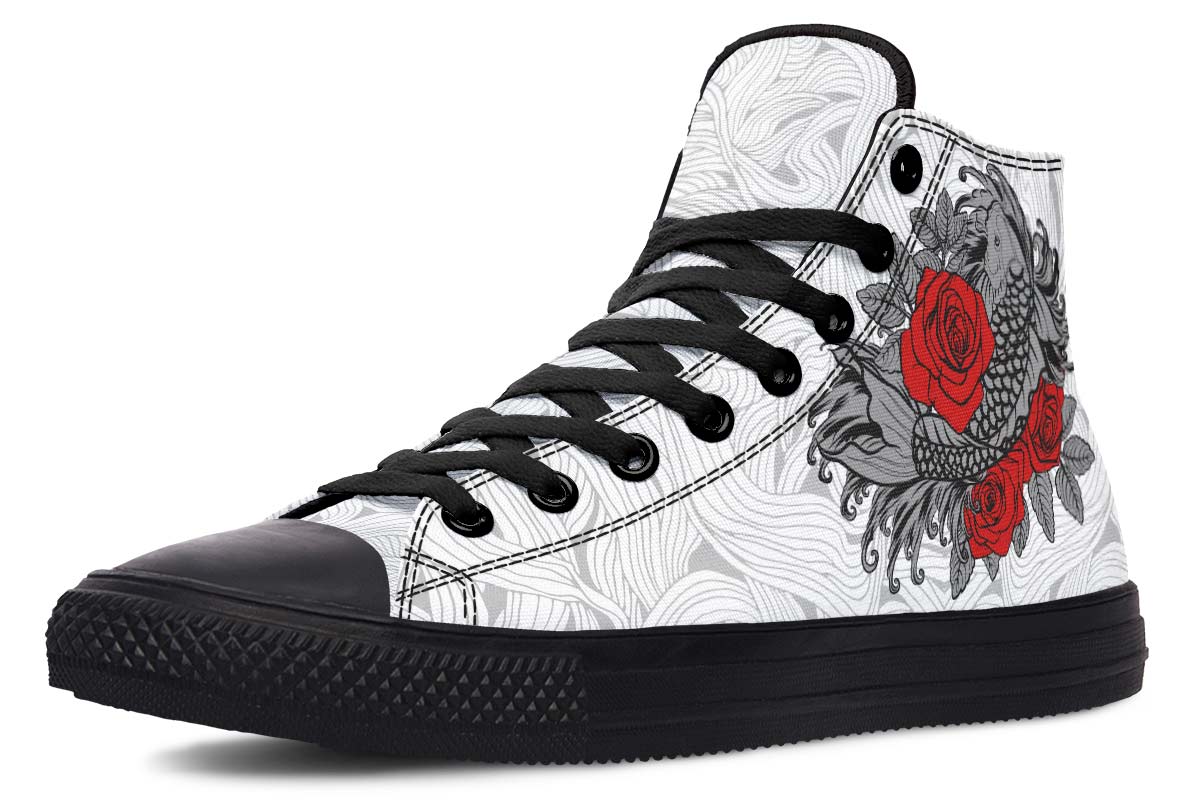 Men's And Women's Fashion Color Printing High-top Canvas Shoes