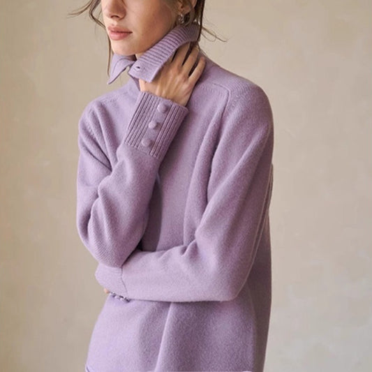 Womens Fashionable Casual Turtleneck Pullover Sweater