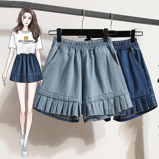 Wide-leg Half Pants Female Plus Size