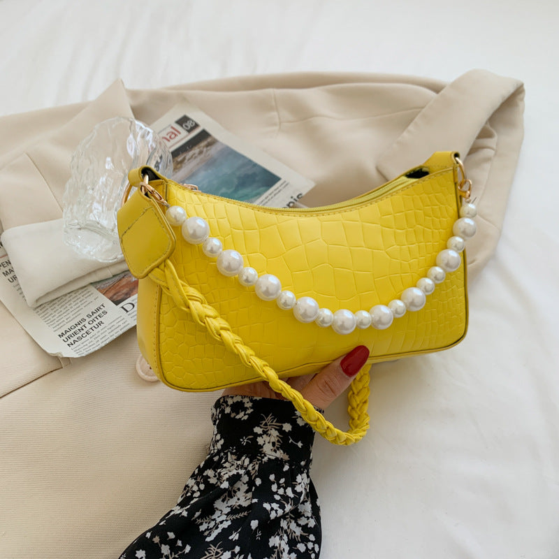 French Retro Pearl Armpit Bag, French Stick Bag