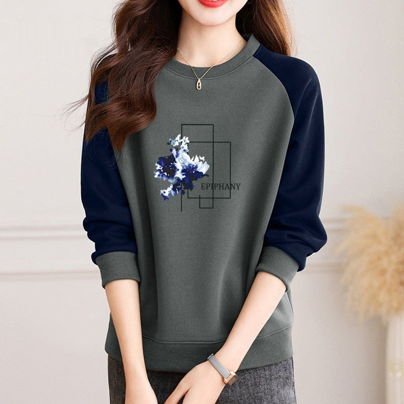 Womens Crew-neck Sweatshirt With Raglan Sleeves Niche