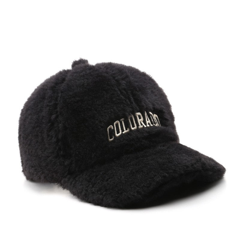 Plush Autumn And Winter Fashion Vintage Female Alphabet Embroidery Duck Hat