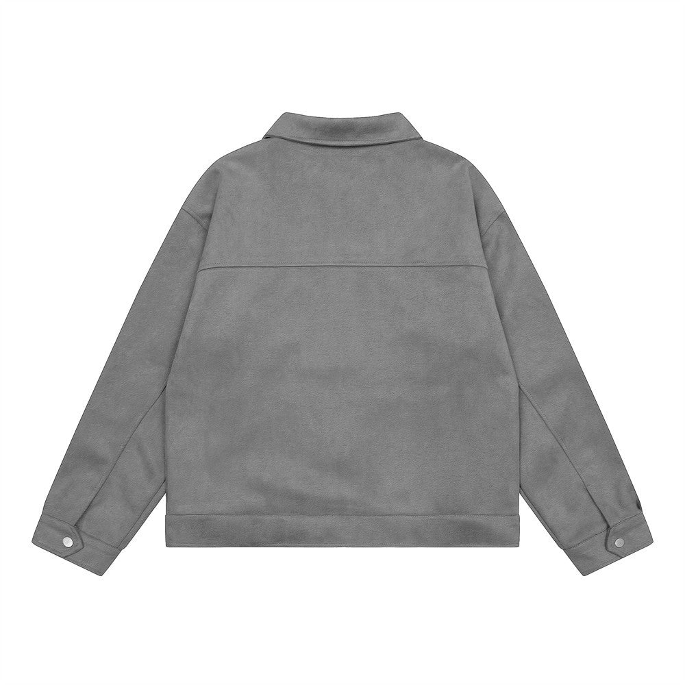 Solid Color Long Sleeve Lapel Pilot Jacket Versatile Trendy
