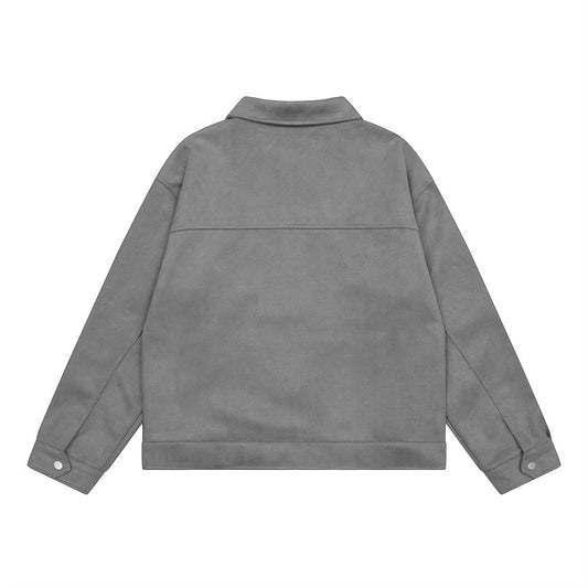 Solid Color Long Sleeve Lapel Pilot Jacket Versatile Trendy