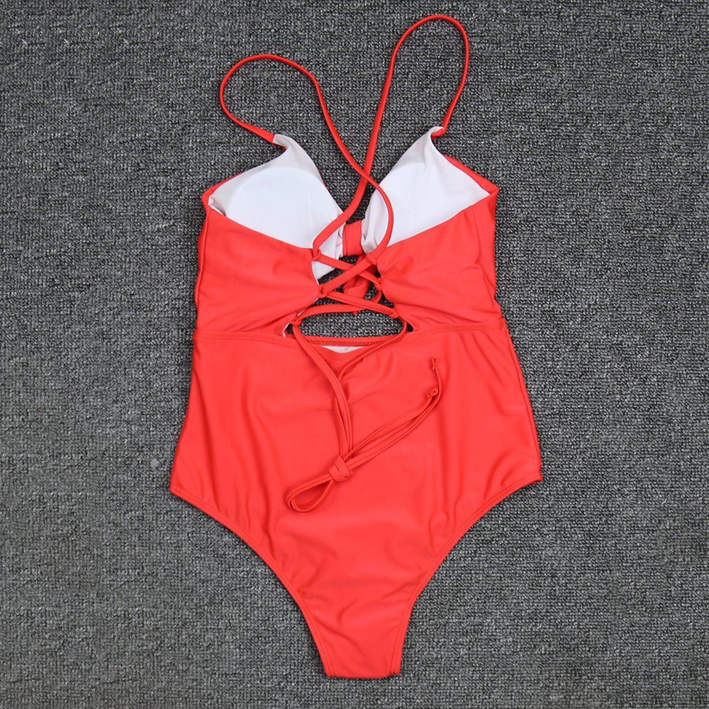 Cross Strap Ladies One-piece Swimsuit