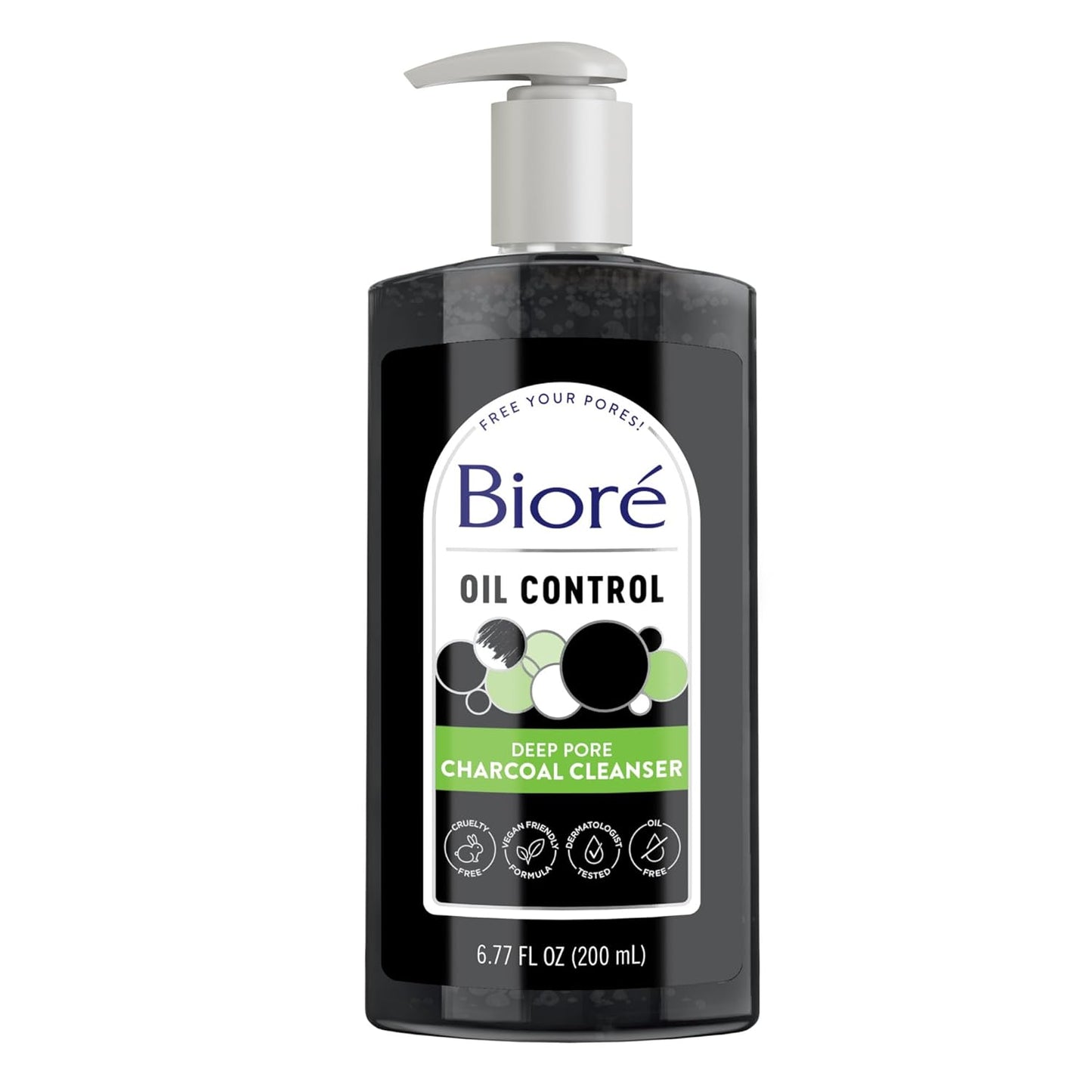 Biore Deep Pore Charcoal Face Wash, Daily Facial Cleanser for Dirt & Makeup Removal, for Oily Skin, Value Size, 11.45 Fl Oz