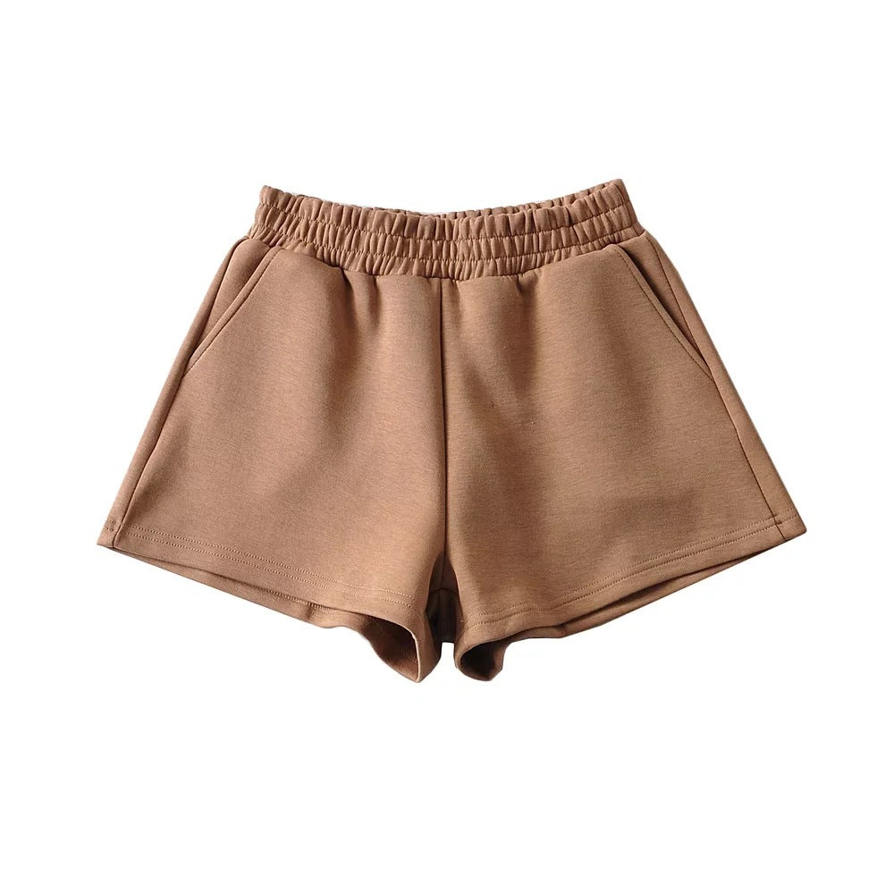 Elastic Waist Sports Shorts Women's Loose-fitting Versatile Outerwear Casual  7-color