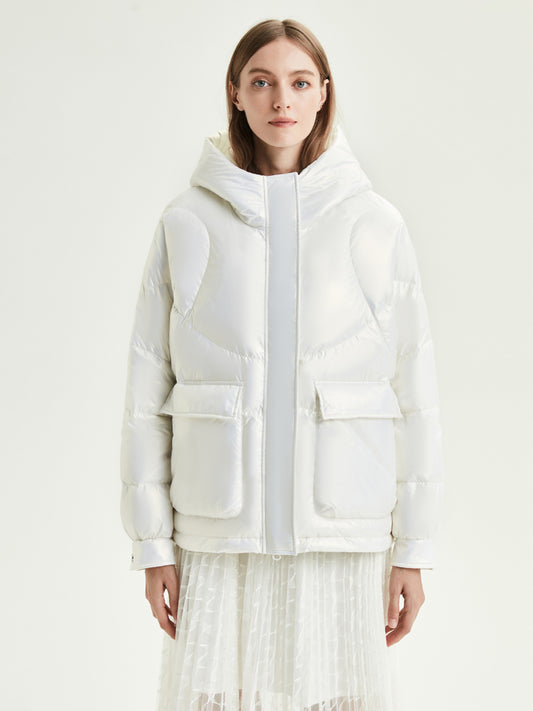 Women's Short Hooded Fashion Sports Down Jacket