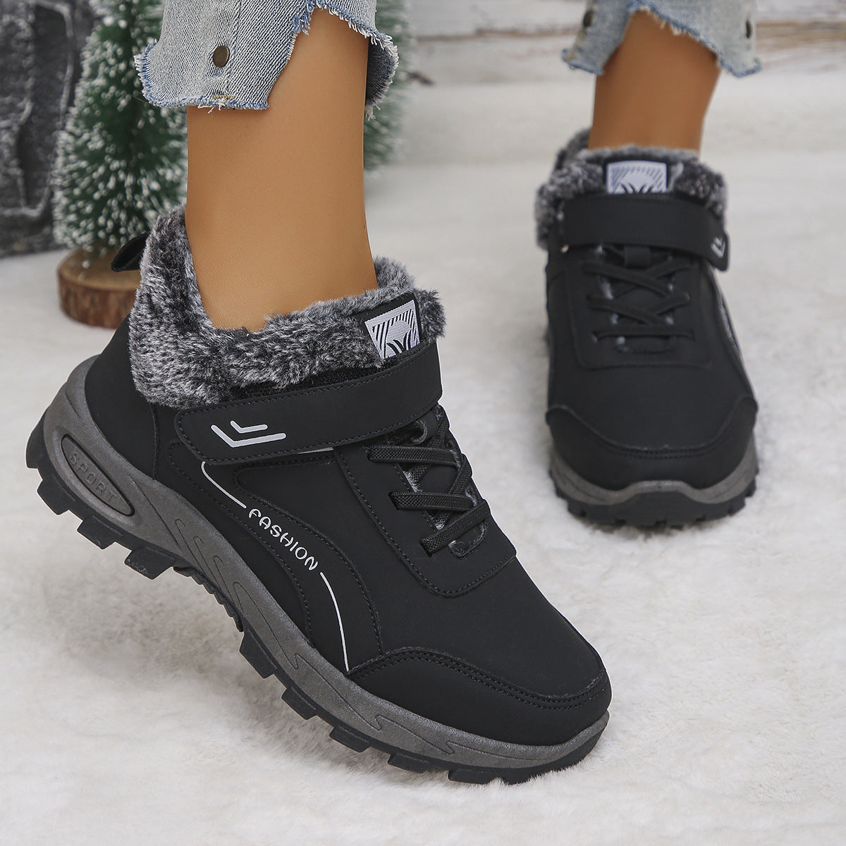 Womens Fleece-Lined Insulated Snow Boots For Cold Weather And Outdoor Use