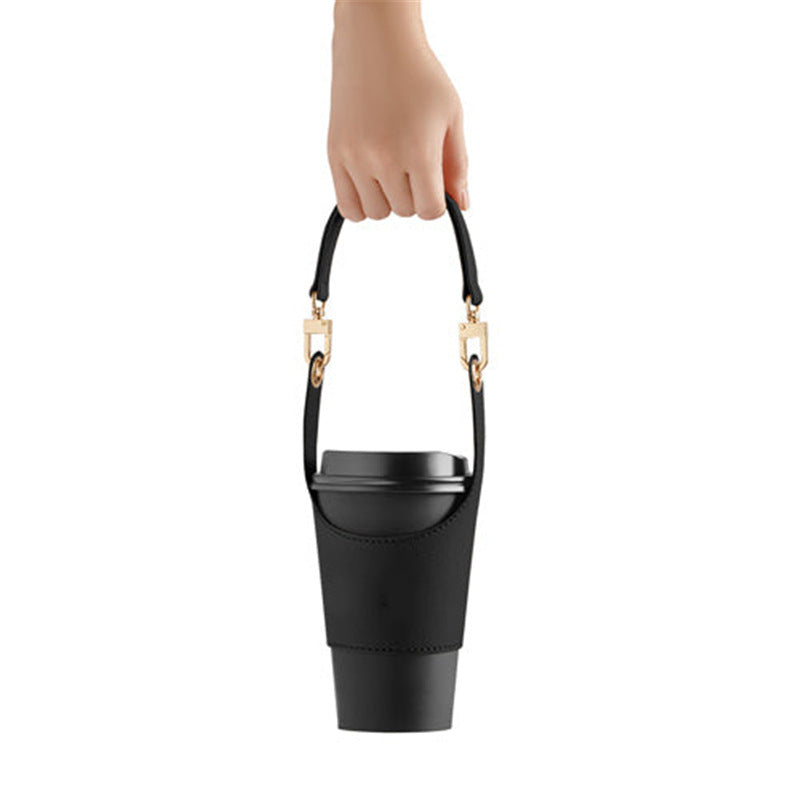 Leather Portable Cup Cover Portable Milky Tea Cup Heat Insulation Insulation Hot Bag